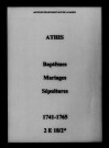 Athis. Baptêmes, mariages, sépultures 1741-1765