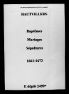 Hautvillers. Baptêmes, mariages, sépultures 1661-1673