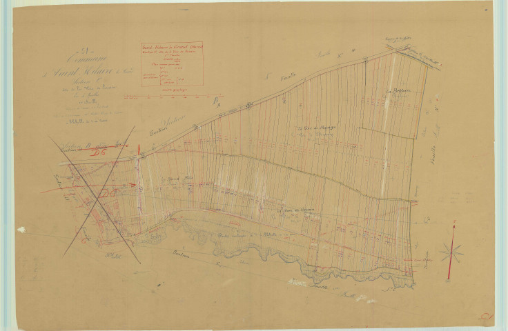Saint-Hilaire-le-Grand (51486). Section C1 échelle 1/2000, plan mis à jour pour 1935, plan non régulier (papier)