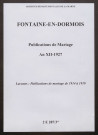 Fontaine-en-Dormois. Publications de mariage an XII-1927