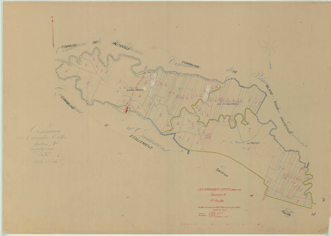 Sainte-Marie-du-Lac-Nuisement (51277). Section 277 A1 échelle 1/2000, plan mis à jour pour 1954, plan non régulier (papier)