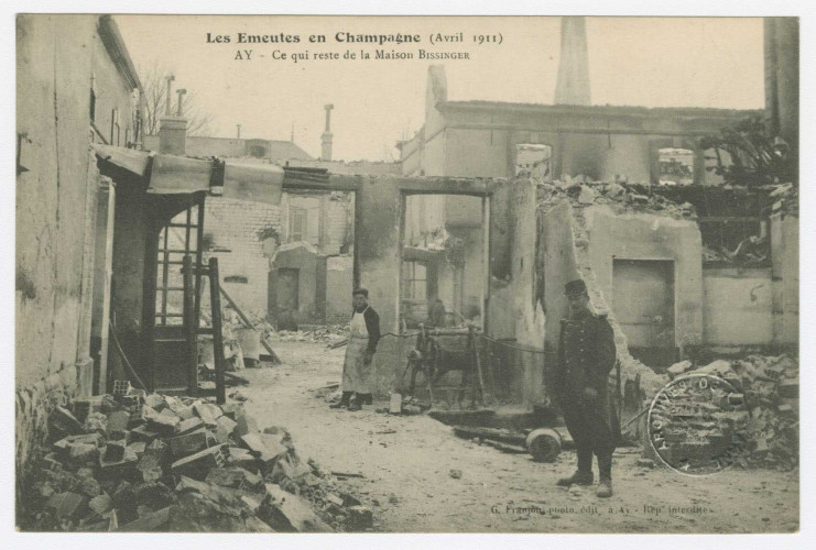 État de l’une des maisons de négoce en vin de Champagne située à Aÿ en avril 1911 (2 Fi 30/95)