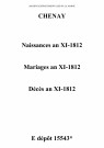 Chenay. Naissances, mariages, décès an XI-1812