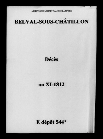 Belval-sous-Châtillon. Décès an XI-1812