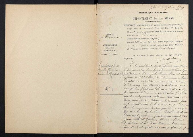 Normée. Décès 1893-1929