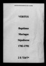 Vertus. Baptêmes, mariages, sépultures 1782-1792