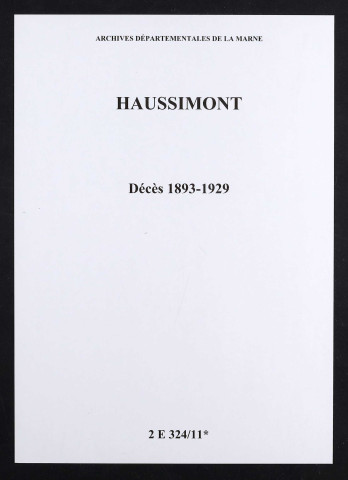 Haussimont. Décès 1893-1929