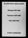 Blaise-sous-Arzillières. Mariages, naissances, décès 1853-1862