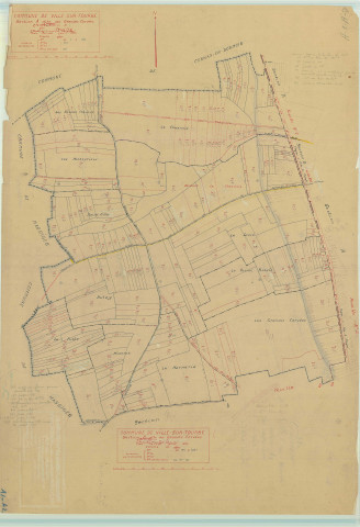 Ville-sur-Tourbe (51640). Section A2 échelle 1/2500, plan mis à jour pour 1934 (contient sections A1 et A2), plan non régulier (papier)