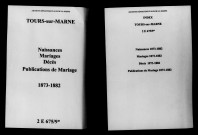Tours-sur-Marne. Naissances, mariages, décès, publications de mariage 1873-1882