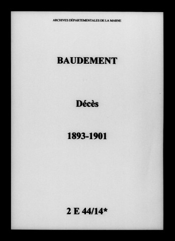 Baudement. Décès 1893-1901