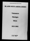 Blaise-sous-Arzillières. Naissances, mariages, décès 1813-1842