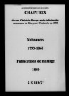 Chaintrix. Naissances, publications de mariage 1793-1860