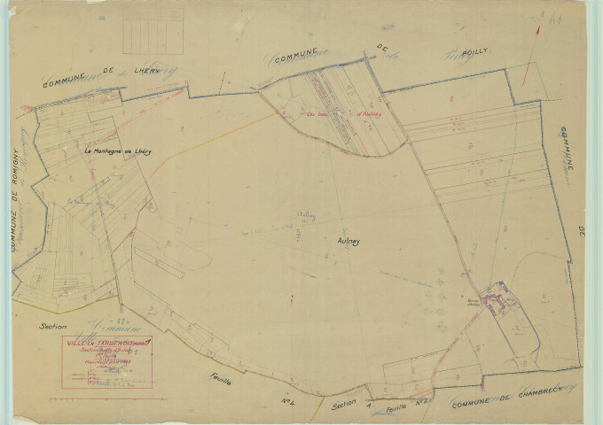 Ville-en-Tardenois (51624). Section A1 échelle 1/2000, plan mis à jour pour 1939, plan non régulier (papier).