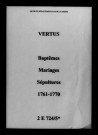 Vertus. Baptêmes, mariages, sépultures 1761-1770