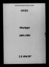 Oyes. Mariages 1893-1901