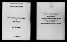 Courjeonnet. Publications de mariage, mariages an XI-1862