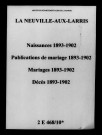 Neuville-aux-Larris (La). Naissances, publications de mariage, mariages, décès 1893-1902