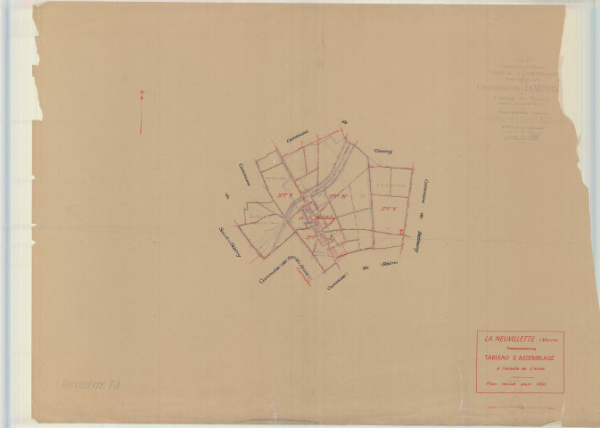 Reims (51454). Tableau d'assemblage échelle 1/10000, plan pour 1950, (papier).