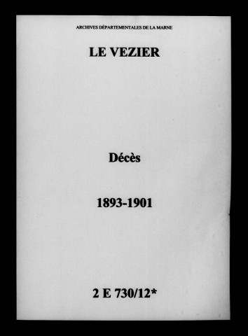 Vézier (Le). Décès 1893-1901
