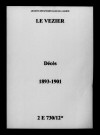 Vézier (Le). Décès 1893-1901