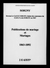 Soigny. Publications de mariage, mariages 1863-1892