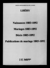 Lhéry. Naissances, mariages, décès, publications de mariage 1883-1892