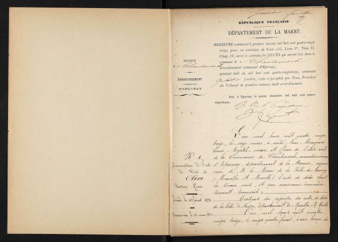 Chantemerle. Décès 1893-1929