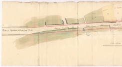Plan de la traverse principale de la ville et du faubourg de Vertus du côté de Chaalons, dréssé par M. l'ingénieur De Closet, levé en 1773.
