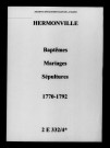 Hermonville. Baptêmes, mariages, sépultures 1770-1792