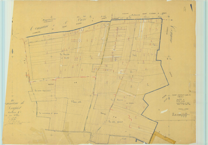 Saint-Souplet-sur-Py (51517). Section A échelle 1/2500, plan mis à jour pour 1962, plan non régulier (papier).