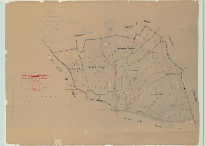 Saint-Euphraise-et-Clairizet (51479). Section B5 échelle 1/2000, plan mis à jour pour 1934, plan non régulier (papier).