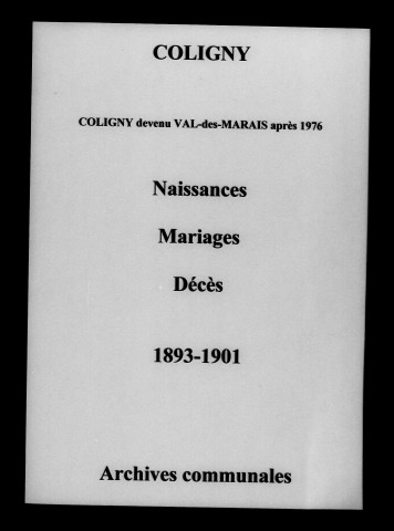 Coligny. Naissances, mariages, décès 1893-1901