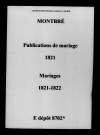 Montbré. Publications de mariage, mariages 1821-1822