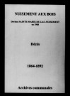 Nuisement-aux-Bois. Décès 1864-1892