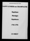 Saint-Lumier-en-Champagne. Baptêmes, mariages, sépultures 1761-1791