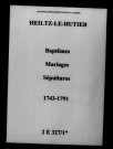 Heiltz-le-Hutier. Baptêmes, mariages, sépultures 1743-1791