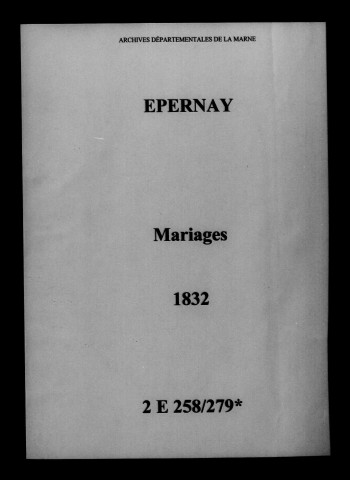 Épernay. Mariages 1832
