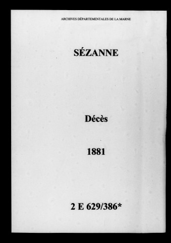 Sézanne. Décès 1881