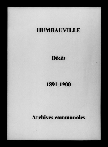 Humbauville. Décès 1891-1900