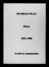 Humbauville. Décès 1891-1900