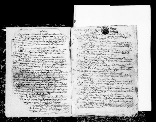 Ville-en-Selve. Baptêmes, mariages, sépultures 1682-1693