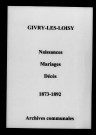 Givry-lès-Loisy. Naissances, mariages, décès 1873-1892