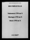Heutrégiville. Naissances, mariages, décès 1793-an X