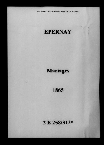 Épernay. Mariages 1865