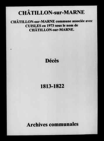 Châtillon-sur-Marne. Décès 1813-1822
