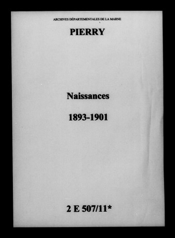 Pierry. Naissances 1893-1901