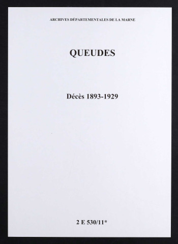 Queudes. Décès 1893-1929