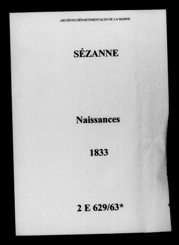 Sézanne. Naissances 1833