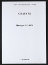 Grauves. Mariages 1913-1929